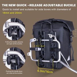 WILD HEART Motorcycle Pannier Bag Quick Detachable Waterproof TPU Hanging Motorcycle Bag riding Equipment Suitable for Motorcycles with Aluminum alloy side Frame (1 piece) (Black 25L-35L)