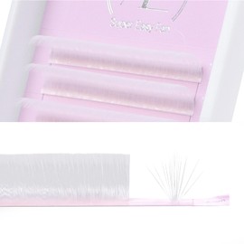 ALLOVE Colored Eyelash Extension Super Easy Fan White Volume Lash Extensions 0.05mm C Curl 12-15mm Mixed Tray Rapid Blooming Colorful Volume Lashes Self Fanning Lash Extension Supplies