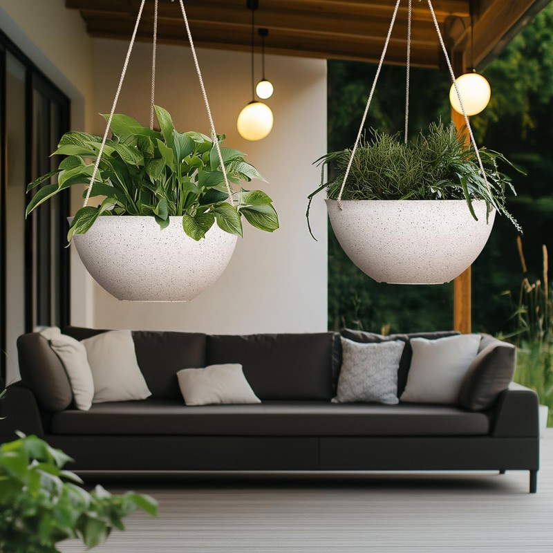 LA JOLIE MUSE Large Hanging Planters for Outdoor Plants -