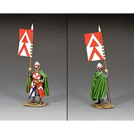 King & Country Medieval Knights & Saracens MK207 Mercenary Knight Rupert Chevronel Standard Bearer 1:30 Scale Metal