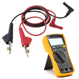 ECSiNG Messleitungs-Set, 5-Wege, 4 mm, Stecker auf Piercing, Krokodilklemme, kompatibel mit Fluke TL26A, 0,7 m, Schwarz / Rot, 2 Stück