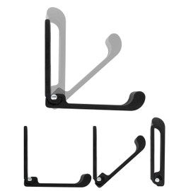 Fuxxer® 5 x Folding Multi-Purpose Hooks, Wardrobe Hooks, 75 x 67 mm, Set of 5, Black