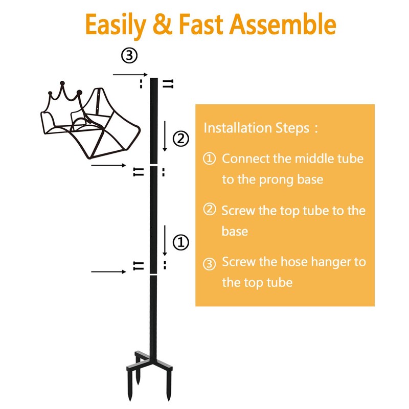 Garbuildman Freestanding Garden Hose Stand Holder - Metal Water Pipe