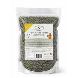 Root n' Rise Fertilizer and Soil Conditioner Pellets, 3-2-2 NPK,4lbs Dual-Action Chicken Manure and Alfalfa Meal Blend.