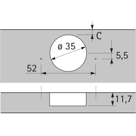 Charnière HETTICH Sensys 8687 - Base 12.5 mm TH 52 - À Visser - 9099660