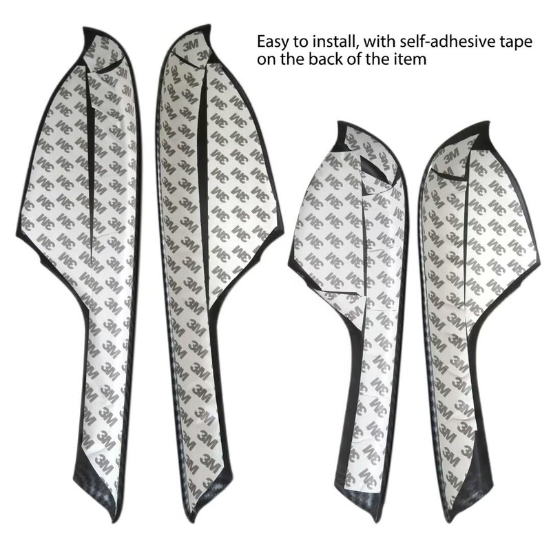 4Pcs Carbon Fiber Pattern Interior Door Armrest Panel Trim Cover