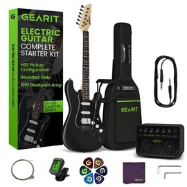Canyon Series 39” Electric Guitar Starter Kit:_Shadow Black