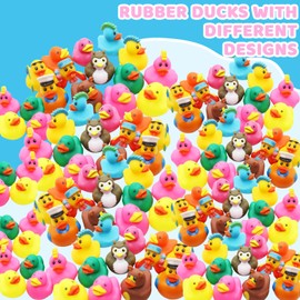 120 Pack Rubber Ducks Jeep Ducks for Jeeps 2.3 Inch Rubber Duckies Toys Assortment Duckies Bulk Floater Duck for Jeep Ducking Toddlers Bath Toys Party Favors Summer Beach Pool Activity