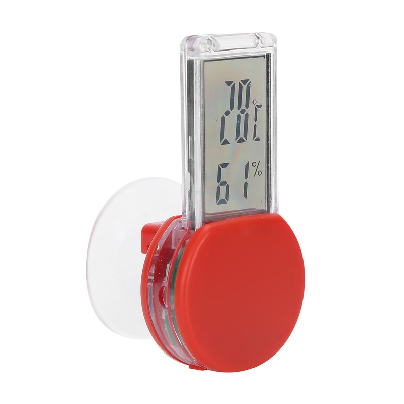 Reptile Terrarium Thermometer Hygrometer Digital Display Pet Tank Temperature GaugeRed