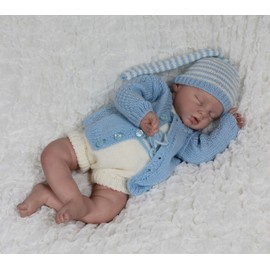 Knitting Pattern for Baby Cardigan, Dungaree Shorts and Wee Willie Winkie Hat, Baby Knitting Pattern, Premature, 0-3mths, 3-6mths, Double Knitting, KP176