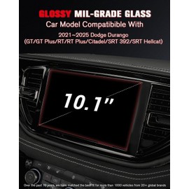 ASZSK For 2021~2025 Dodge Durango (GT/GT Plus/RT/RT Plus/Citadel/SRT 392/SRT Hellcat) 10.1 Inch Glossy Screen Protector - [More Clear& Smooth] - Mil-Grade 9H+ Tempered Glass - Touchscreen *1