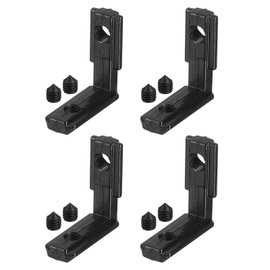 sourcing map L-Shape Interior Joint Bracket, 4Set Inside Corner Connectors with M5 Screws for 2020 Series Aluminum Extrusion Profile (Black)