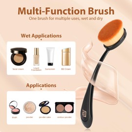 Foundation Brush for Liquid Makeup,Kabuki Brush for Seamless Liquid, Cream, and Powder Application Ultra-Soft, Dense, and Cruelty-Free Synthetic Bristles for Streak-Free Blending (2 Pack)