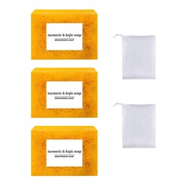 Kojic Turmeric Face Soap, Kojic Soap, Face Cleansing Soap, Turmeric Face and Body Soap, Kojic Face and Body Soap:_3PC