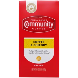 Community Coffee Coffee and Chicory Blend 16 Ounce, Medium Dark Roast Ground Coffee, Vacuum Sealed16 Ounce Bag (Pack of 1)