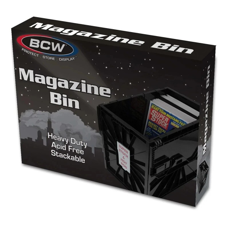 BCW Plastic Magazine Storage Bin Heavy Duty Stackable Document Storage