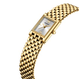 BOFAN Gold Watches for Women Luxury Ladies Quartz Wrist Watches with Stainless Steel Bracelet,Waterproof.Womens Casual Fashion Small Gold Watch.Tools Bracelet Adjustment Included.(White-Gold)