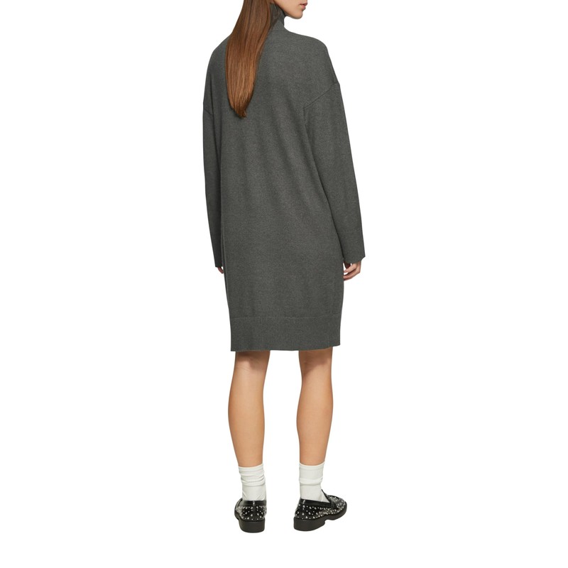 QS Women's Knitted Dress, Grey/Black 99w0
