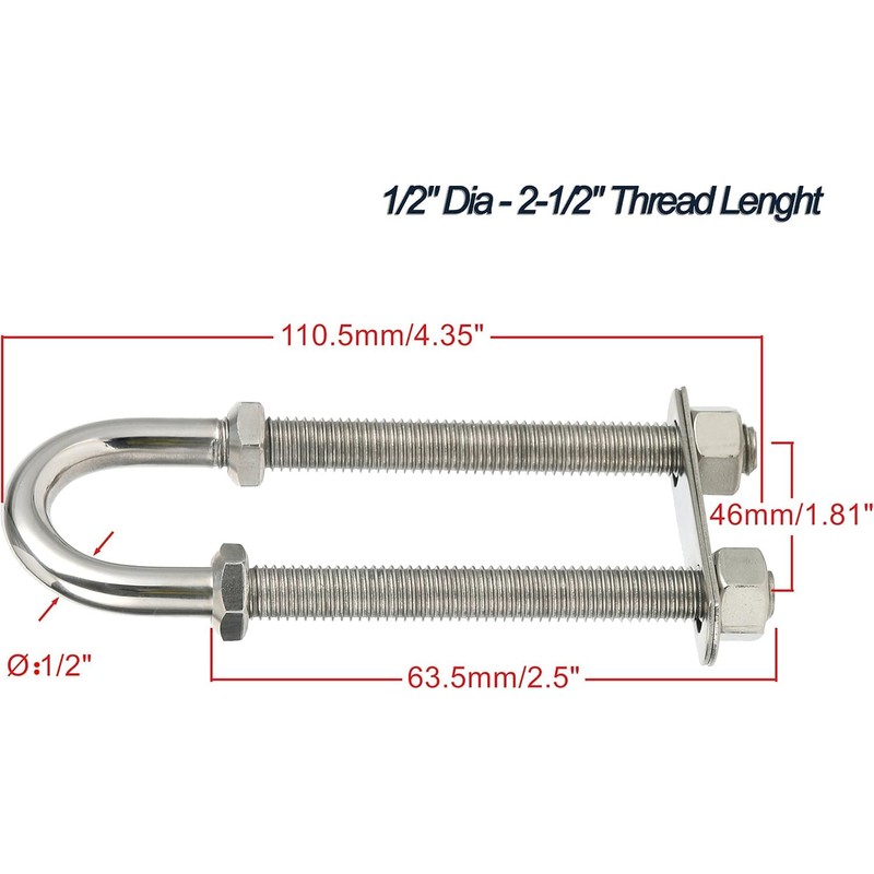 Amarine Made Pair of Stainless Steel Marine Boat Stern Bow
