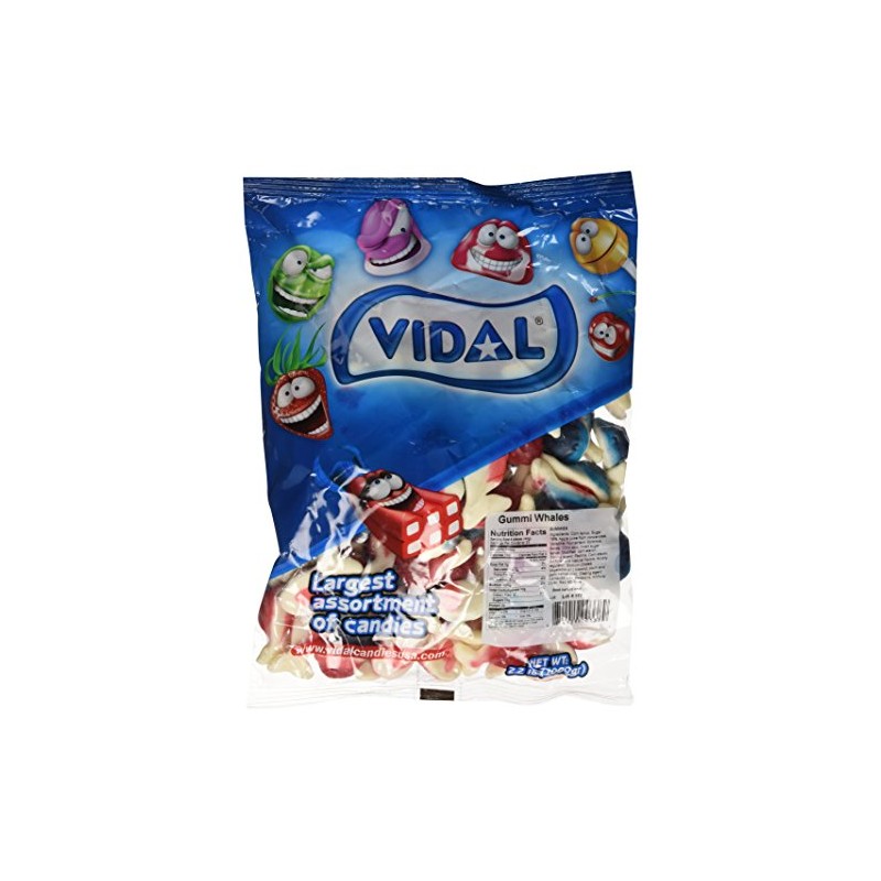 Vidal Jelly Filled Gummy Whales Candy - 2.2 Lb Bag