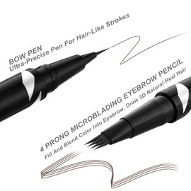 LAVONE Eyebrow Pen,2-IN-1 Dual-ended Waterproof Eyebrow Pencil,with 4 Tip Microblading Eyebrow Pen and Ultra-Precise Brow Pencil,Dual-ended Eyebrow Brush,Eyebrows Makeup for Natural Looking-Chocolate