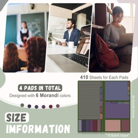 Feifeiya 4 Sets Sticky Notes Set Colored Sticky Note Pads Note Book Dividers Tabs for Bible Study Supplies College School Essentials Classroom Office Stationery, 1640 Sheets Totally(Multicolored)