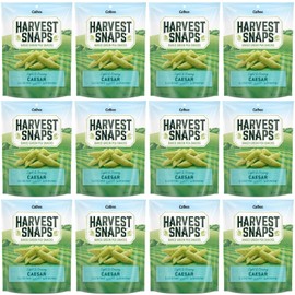 Harvest Snaps Green Pea Snack Crisps Caesar, 3.3 oz (Pack of 12). Plant-based | Baked, never fried | Certified Gluten-Free (Packaging May Vary)