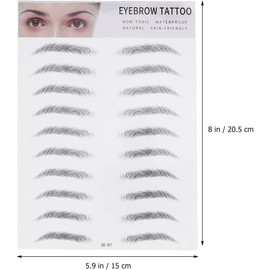 SUPVOX 2 Piezas Láminas Adhesivas para Cejas Temporales Negras de Papel Cejas Artificiales Realistas para Personas Claras o Escasas Maquillaje Fácil para Principiantes