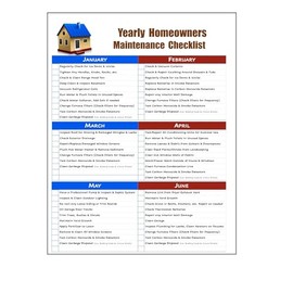 Zieglerworld Laminated Home Maintenance Monthly Checklist - Perfect for Landlord or Homeowner - Double Sided - 8.5x11 (Letter) - Red, Blue