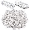 BronaGrand 100pcs Silver Rhinestone Spacer Bars 3 Holes Crystal Spacer Beads Connector Loose Beads for DIY Multi Strand Bracelet Jewelry Making, 17.5x7mm