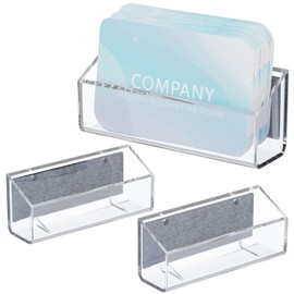 Acrylic Magnetic Business Card Holder, Wall Mount Name Card Holder, Office Calling Cards Display Stand, Visiting Cards Desktop Organizer for Wall Mount or Place on Desk, Fits 40-60 Business Cards (2)