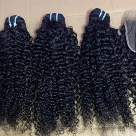 Raw Indian Hair Burmese Curly Wholesale Unprocessed Raw Hair Bundles Vendor Indian Raw Hair Weaving From India Wholesale Vendorstyle: 1, color: baby curly 1 bundle, Stretched Length: 12 inches