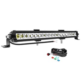 Willpower 20 Inch 60W 6000LM Car LED Light Bar, with 12V Wire Harness Kit, Single Row Spot Flood Combo Off Road Driving Work Fog Lamps for Truck ATV SUV UTV Boat Pickup 4x4, IP67, 6000K White