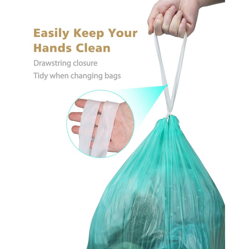 AYOTEE Compostable Trash Bags 4 Gallon Drawstring Trash Bags,100 Counts