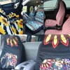 Dreaweet Stylish Cow Print Auto Seat Covers Black&White Front Seat