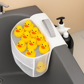 Badewannenspielzeug Aufbewahrung Netz, Badewannenspielzeug Hängeorganizer Tasche, Badezimmer Spielzeug Hängetasche Kategorie Große Kapazität, Geeignet für Orte mit Wasser（weiß）