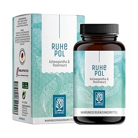 Ashwagandha Rosenwurz Kapseln hochdosiert - Vergleichssieger 2020* - Je 500mg Ashwagandha + Rhodiola Rosea Extrakt - Ruhepol: Vegan, pflanzlich und ohne ZusÃ¤tze - 120 Ashwagandha Kapseln