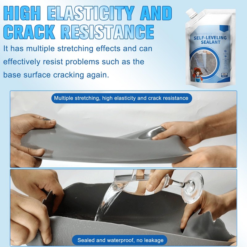 Concrete Caulking Adhesive, Self-Leveling Sealant Crack Repair, Heavy-Duty Concrete Crack