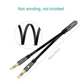 KINGTOP Headset Splitter Cable 3.5mm Female to 2 Male