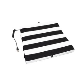 Heated Stadium Seat Cushion | Thermal Heat to Keep You Warm When Doing Outdoor Activities Like Camping | Foldable & Portable | Water & Dirt-Resistant | USB Connector | Black/White | 35x35x3.5 cm