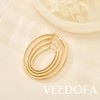 VEEDOFA Large Gold Plated Rhinestone Earrings Big Thick Diamond Oval