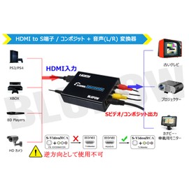 BLUPOW 【No Power Required】HDMI to Composite/S-Video Converter 1080P Support HDMI to Composite 3RCA AV/S-Video Converter Video Converter HDMI Digital to Analog Conversion HDMI to RCA Converter HDMI