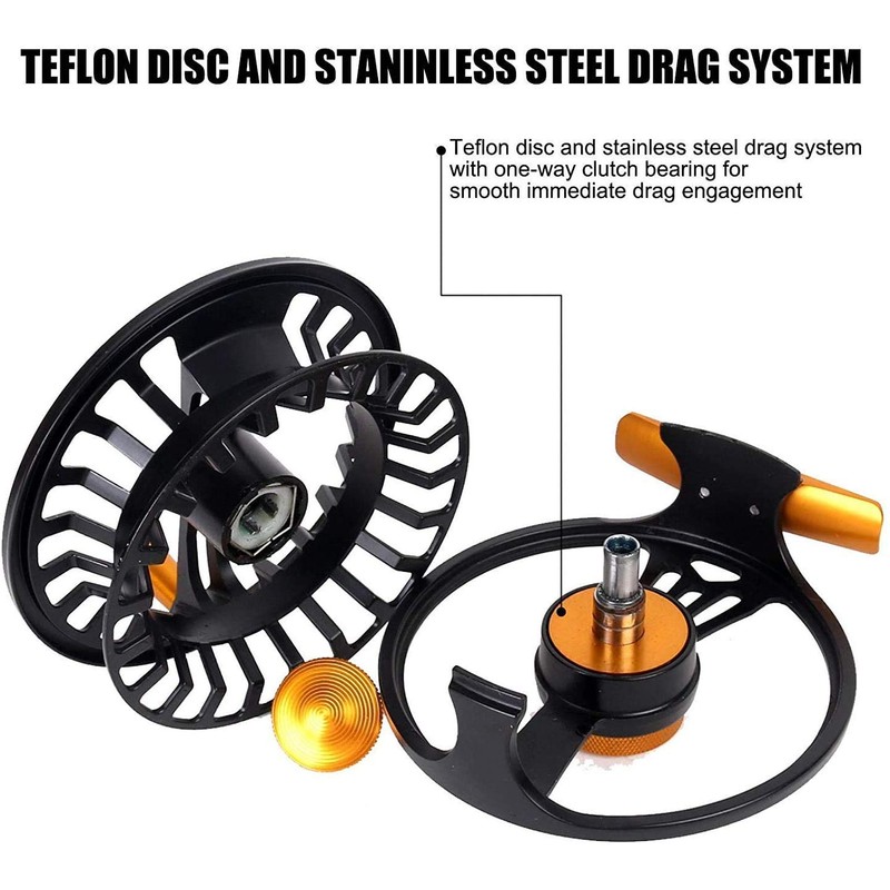 MAXIMUMCATCH Tail Fly Reel Large Arbor CNC Machined Aluminium Teflon