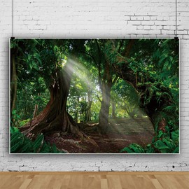 Ttincceer 150 x 100 cm Forest Background Giant Old Tree Early Morning Sunshine Photography Background Tropical Rainforest Natural Landscape Photography Background Studio Photography Props
