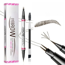 Magic Microblading Eyebrow Contouring Pencil - Eyebrow Pen,Brow Pencil 2-in-1 Dual-Ended - Precise Waterproof Brow Pen 2 Tipped Precise Waterproof With A Micro-Fork Tip Applicator