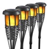 Solar Torch Light with Flickering Flame, 4 Pack Waterproof Bamboo