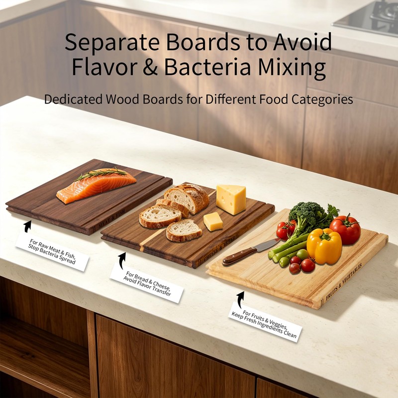 Yatriunfo Book Cutting Board Set of 3 with Stand -