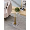 MEETLAKE Clear Acrylic Table with Cone Metal Pole (Small, Brushed