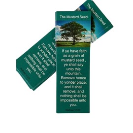 (25 Count) The Mustard Seed Bookmark Large Print Religious Gifts Men and Women's Ministry Church Supplies Christian Inspirational