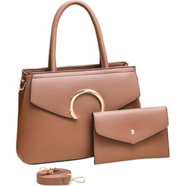 Juego de 2 bolsos de hombro para mujer con bolso de PU texturizado y correa cruzada ajustable para desplazamientos y ocio Bolsos de uso diario